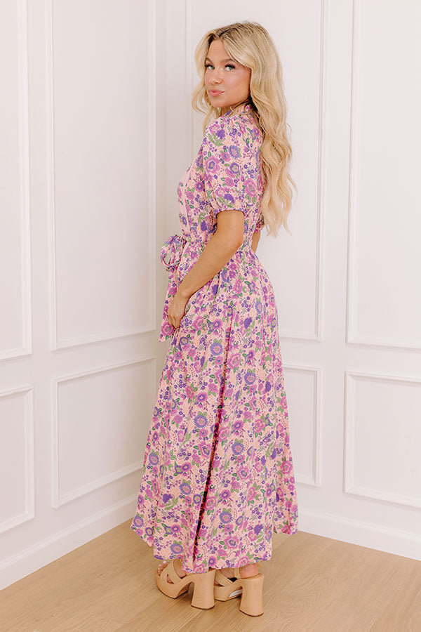 Mediterranean Cruise Floral Maxi Dress