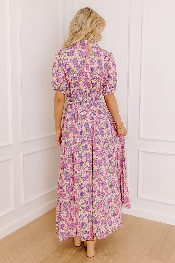 Mediterranean Cruise Floral Maxi Dress