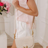 Alise Faux Leather Woven Crossbody in Cream Image - 1