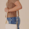 Alise Faux Leather Woven Crossbody in Cream Image - 1