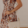 Alise Faux Leather Woven Crossbody in Cream Image - 1