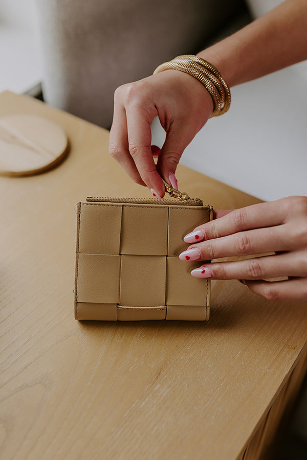 The Riley Woven Wallet in Iced Latte