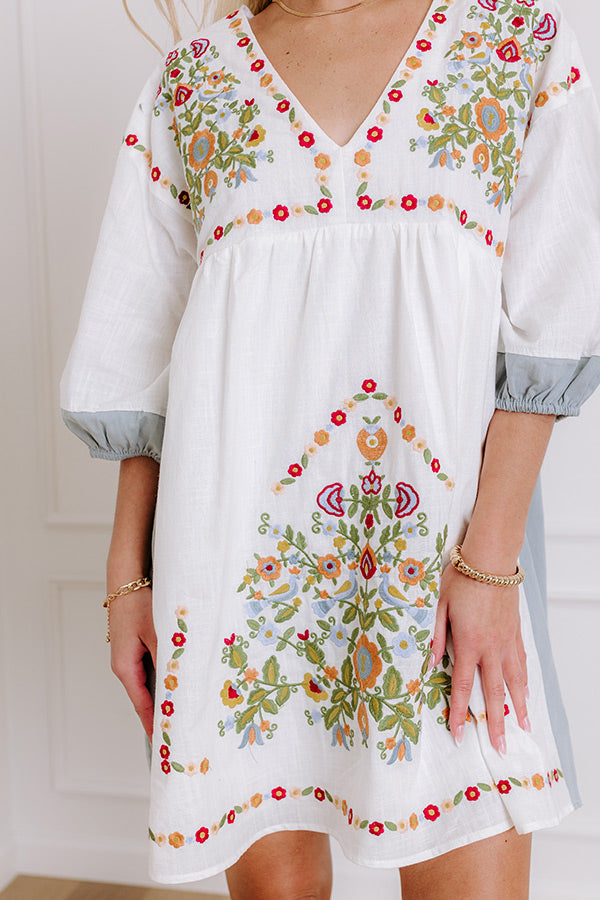 Playa Del Carmen Embroidered Mini Dress