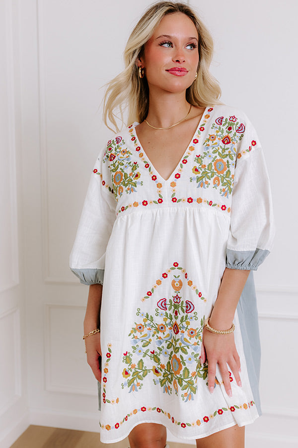 Playa Del Carmen Embroidered Mini Dress