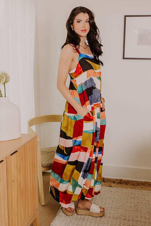 Bali Girls Trip Color Block Maxi Dress