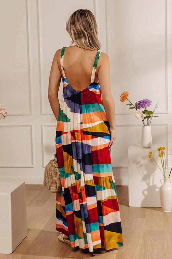 Resort Charm Color Block Maxi Dress Image - 4