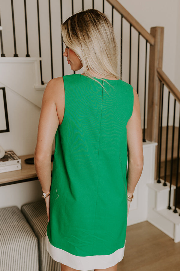 Mykonos Cruise Linen-Blend Mini Dress in Green