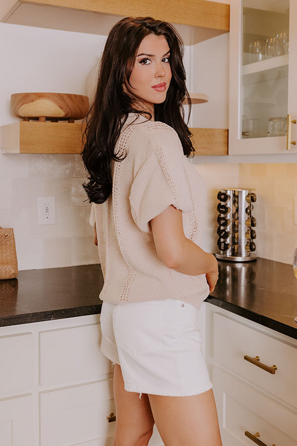 Kind Moment Knit Top in Light Oatmeal