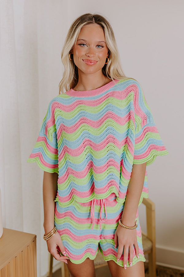 Fun In The Sun Pointelle Knit Top   