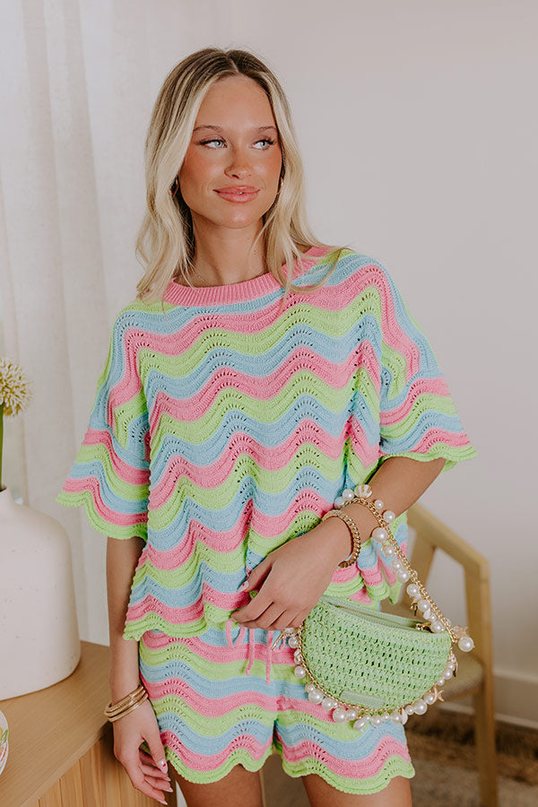 Fun In The Sun Pointelle Knit Top