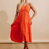 Coastal Views Halter Midi Dress in Tangerine Image - 1