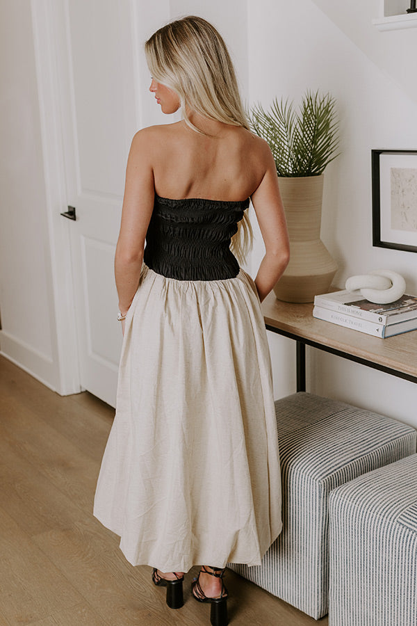 Coastal Cove Linen Midi Dress in Black S / Black Coastal Cove Linen Midi Dress in Black S / Black