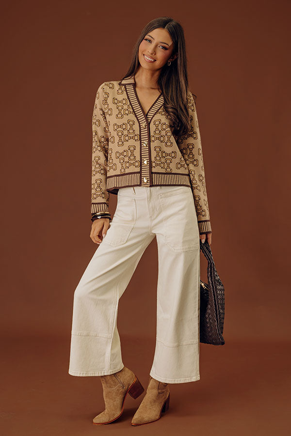 The Maeve High Waist Wide Leg Crop Jean in Cream Image - 1