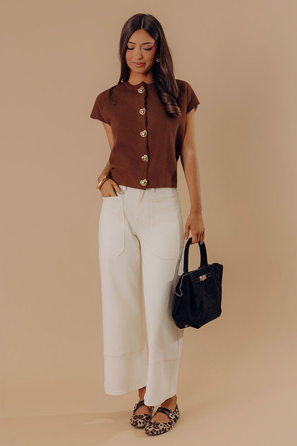 The Maeve High Waist Wide Leg Crop Jean in Cream