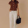 The Maeve High Waist Wide Leg Crop Jean in Cream Image - 1