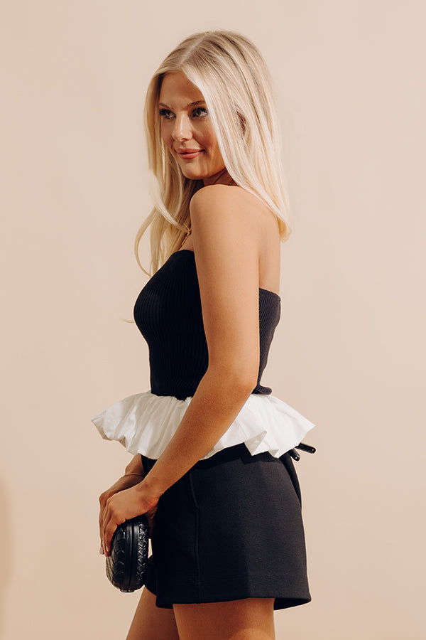 Upscale Night Knit Peplum Top Image - 4