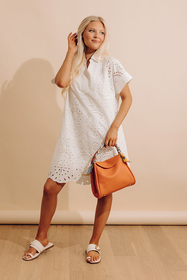 Smiles And Sorbet Eyelet Mini Dress in White Image - 1