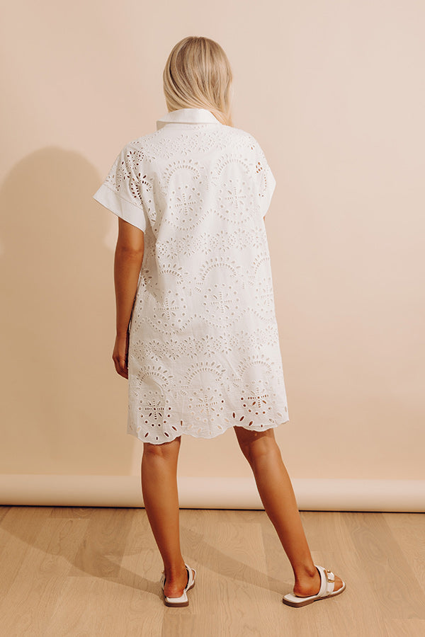 Smiles And Sorbet Eyelet Mini Dress in White Image - 2