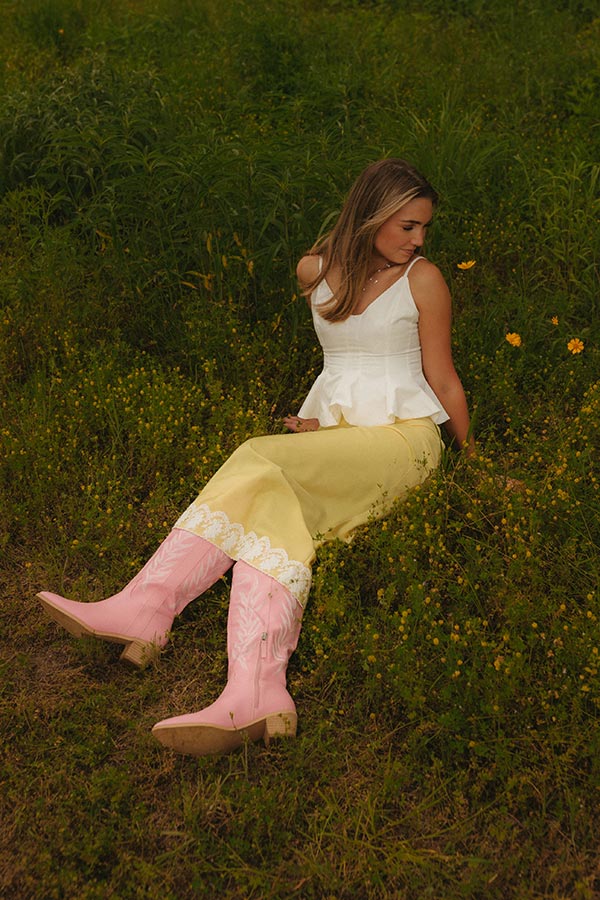 The Anna High Waist Satin Midi Skirt Image - 3