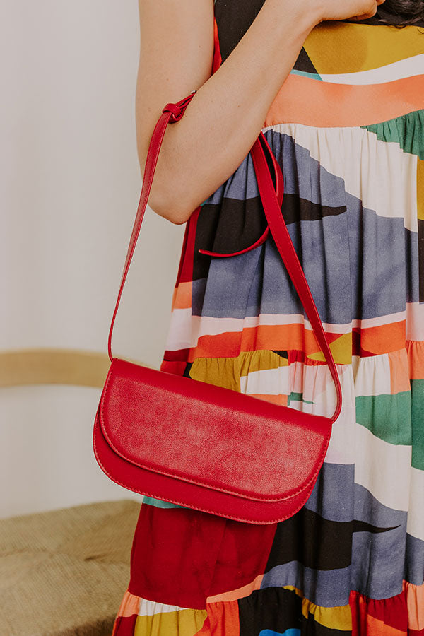 Inez Vegan Leather Shoulder Bag in Red