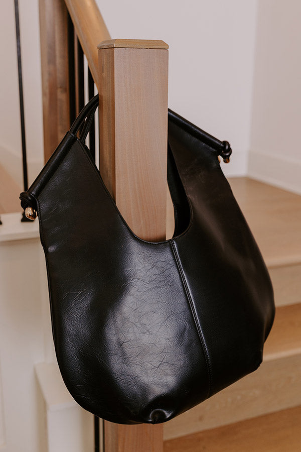 Tracy Vegan Leather Shoulder Bag in Black