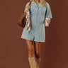 Heart On The Line Denim Romper Image - 1