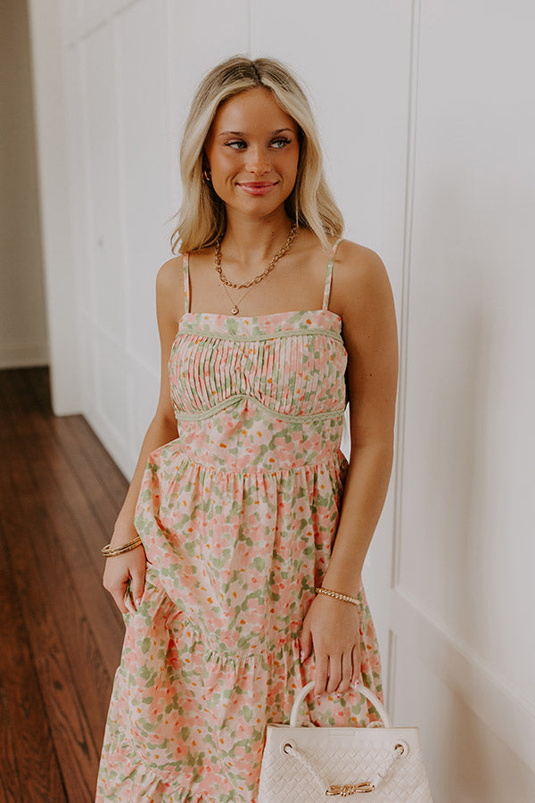 Magnolia Garden Floral Midi Dress