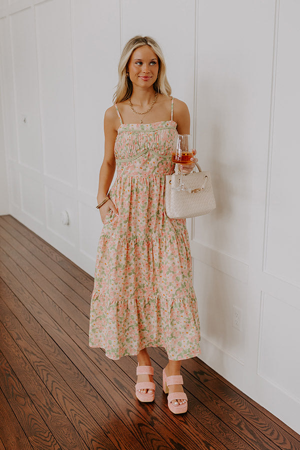 Magnolia Garden Floral Midi Dress