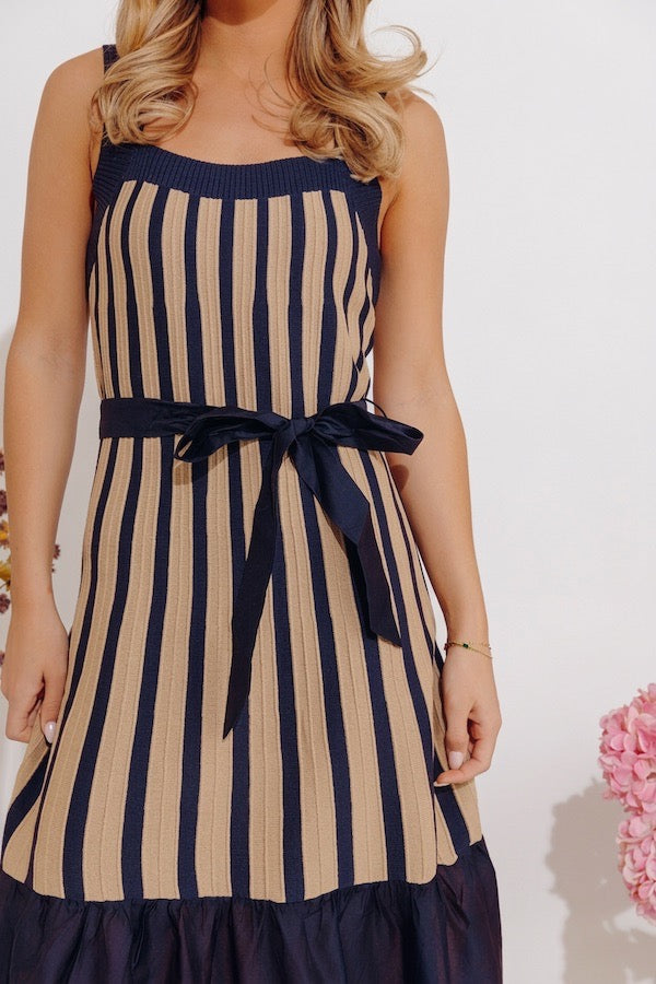 Havana Happy Hour Stripe Midi Dress Image - 5