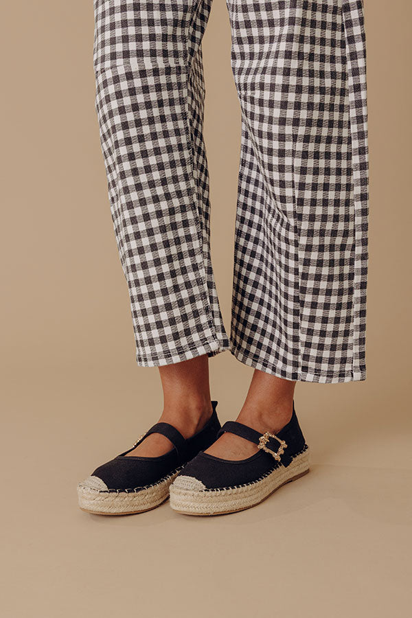 The Reagan Espadrille Flats in Black Image - 1