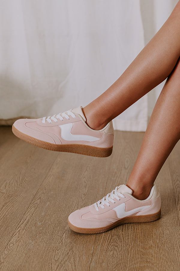 The Miley Faux Leather Sneaker in Blush