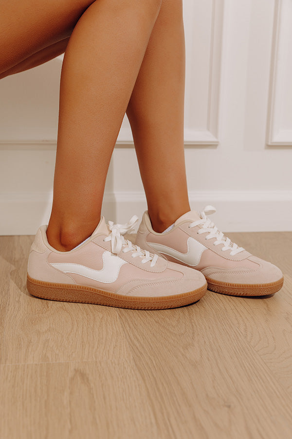 The Miley Faux Leather Sneaker in Blush Image - 1