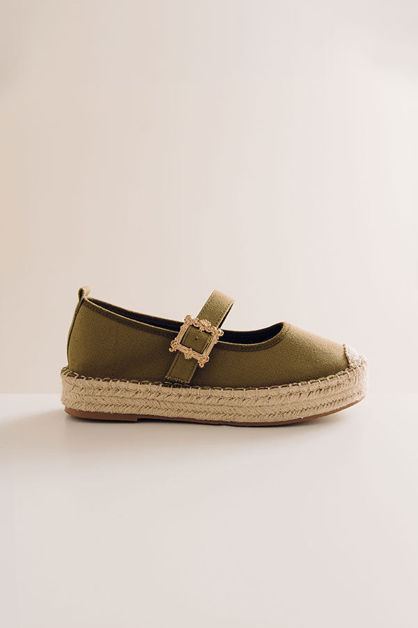 The Reagan Espadrille Flats in Olive Image - 2