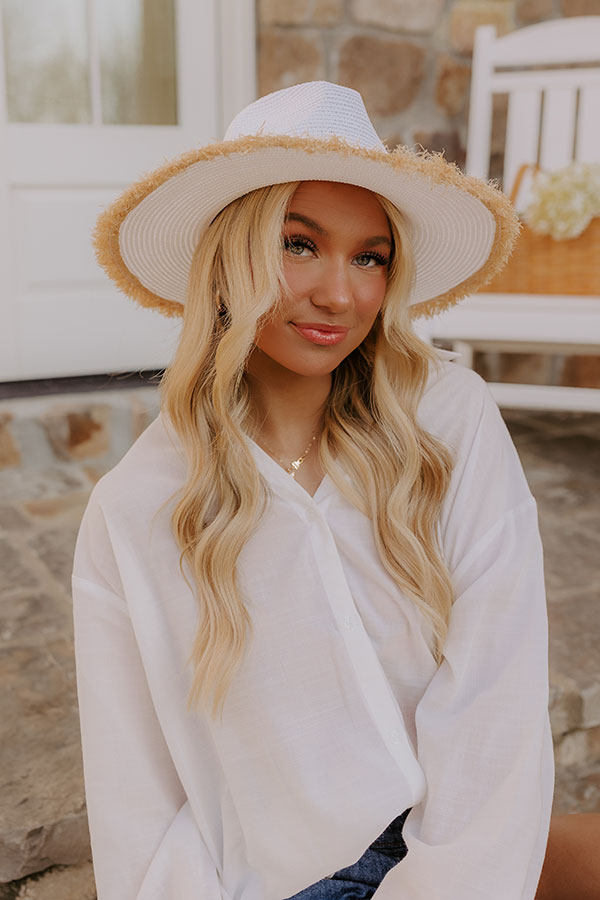 Coastal Dreams Raffia Woven Hat in White