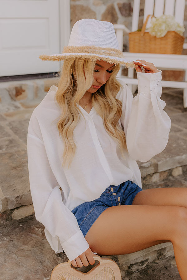 Coastal Dreams Raffia Woven Hat in White