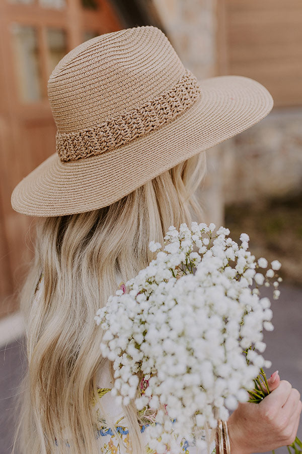 Sweet Moment Raffia Woven Hat in Brown