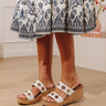 Hi Tide Faux Leather Wedge in White Image - 1