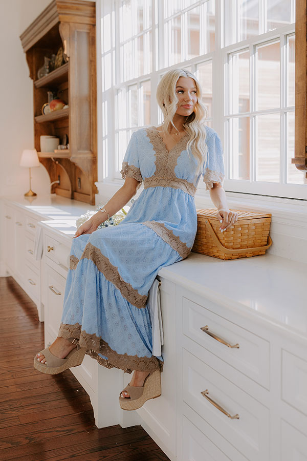 Key To My Heart Lace Maxi Dress in Sky Blue