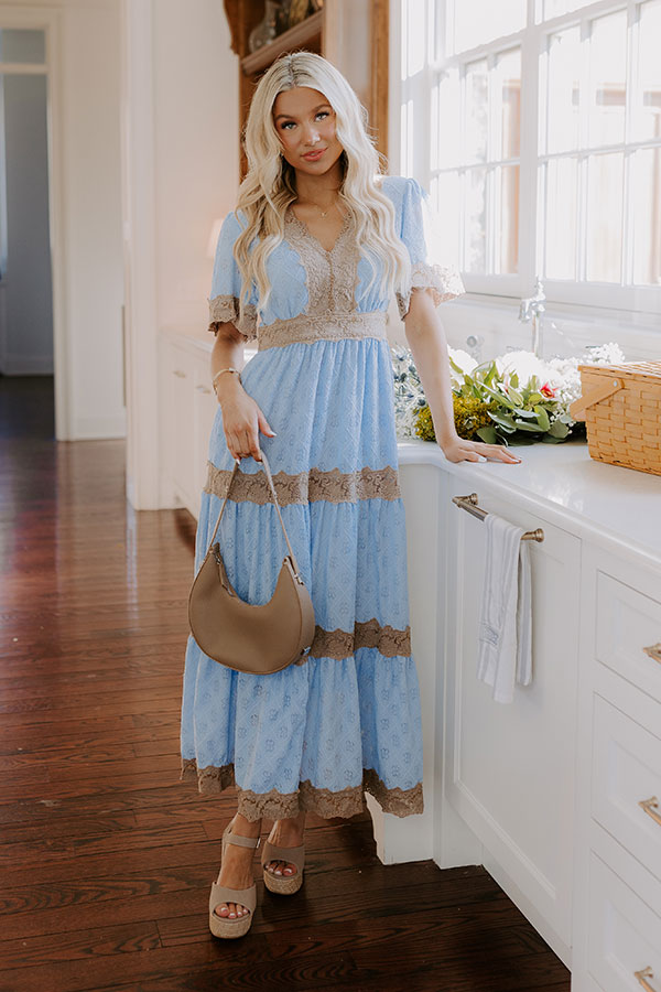 Key To My Heart Lace Maxi Dress in Sky Blue