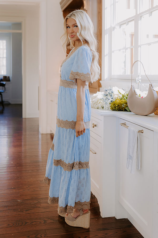 Key To My Heart Lace Maxi Dress in Sky Blue