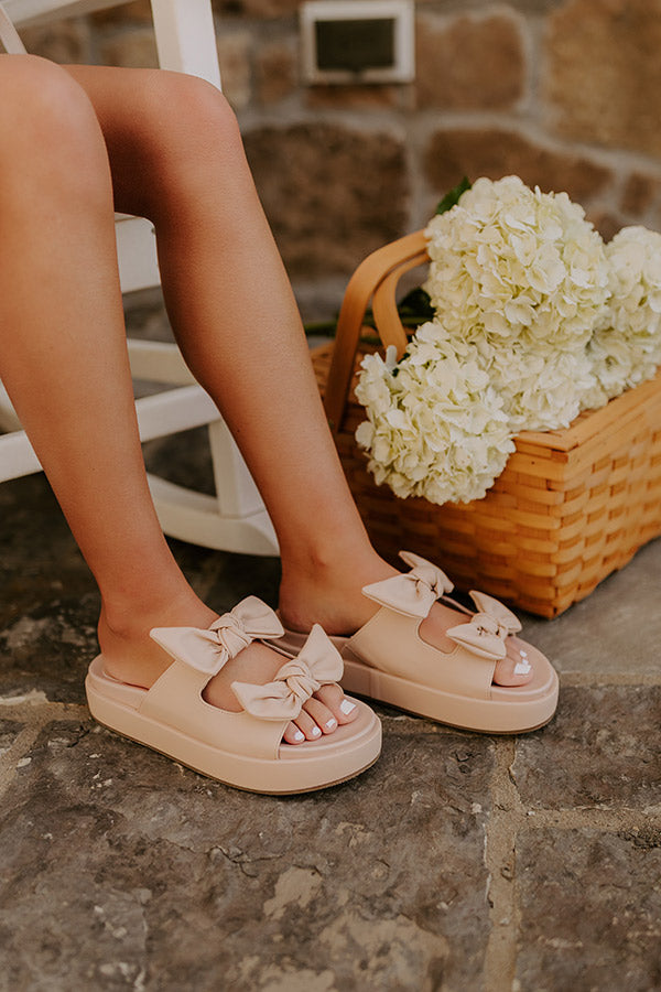 The Kiara Faux Leather Sandal in Natural   