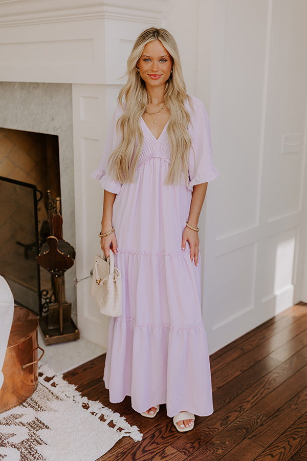 dusty lilac maxi dress Dusty Lilac Fairy Gown With Flowers