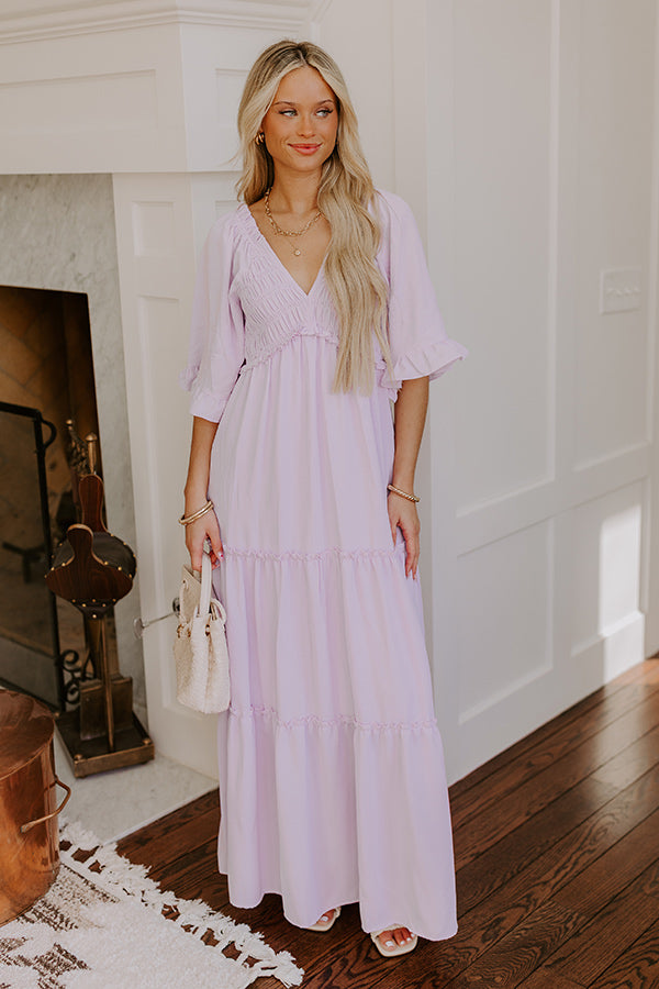 Charming Glance Tiered Maxi Dress in Dusty Purple