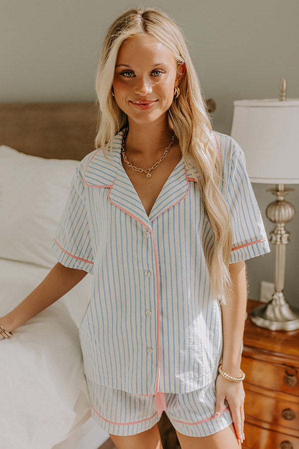 Lakeside Bliss Stripe Pajama Top