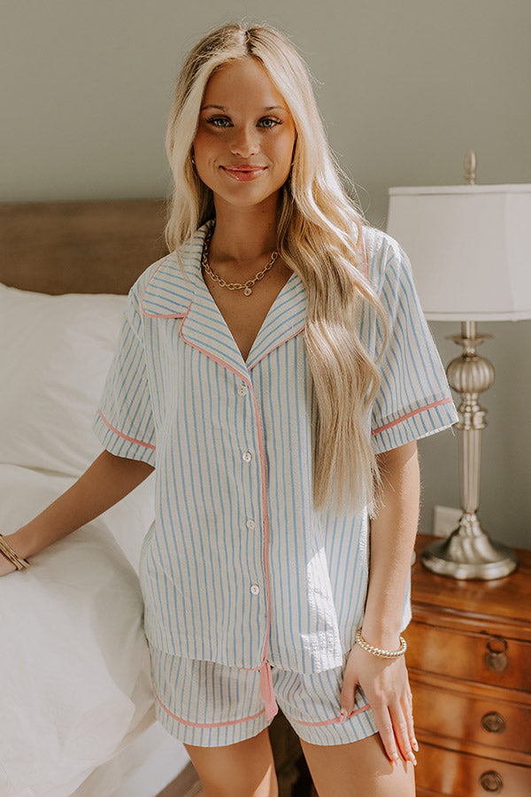 Lakeside Bliss Stripe Pajama Top