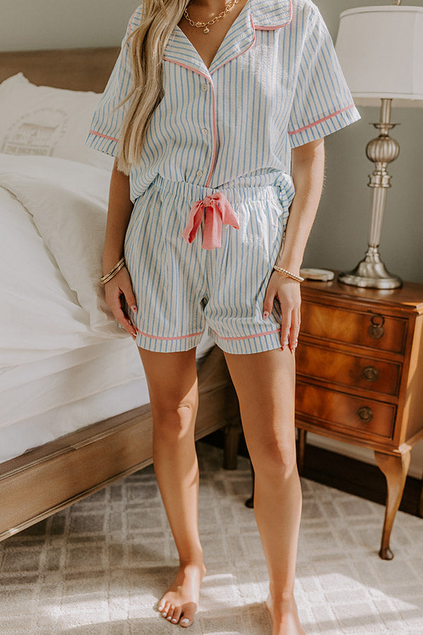 Lakeside Bliss Stripe Pajama Shorts