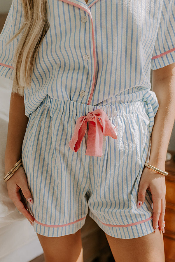 Lakeside Bliss Stripe Pajama Shorts