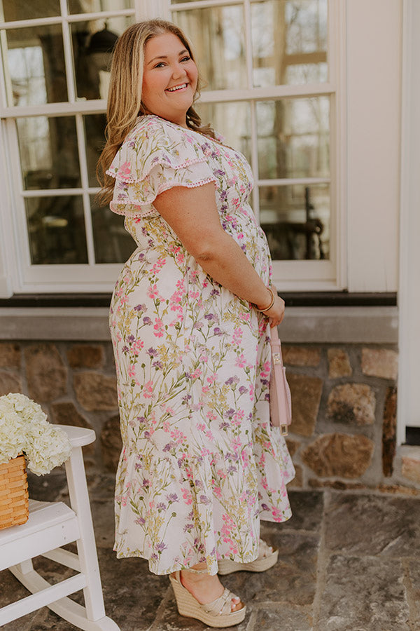 Wisteria Lane Floral Midi Dress Curves