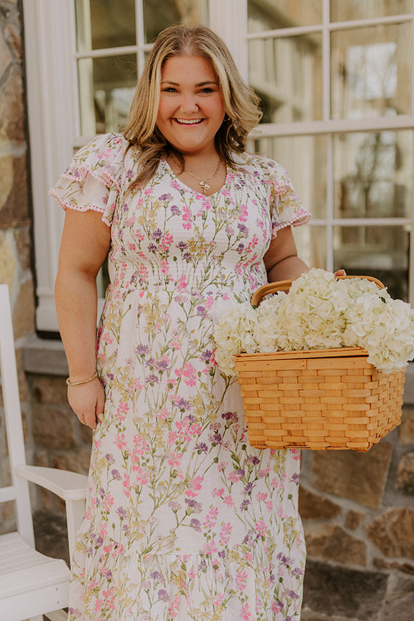 Wisteria Lane Floral Midi Dress Curves