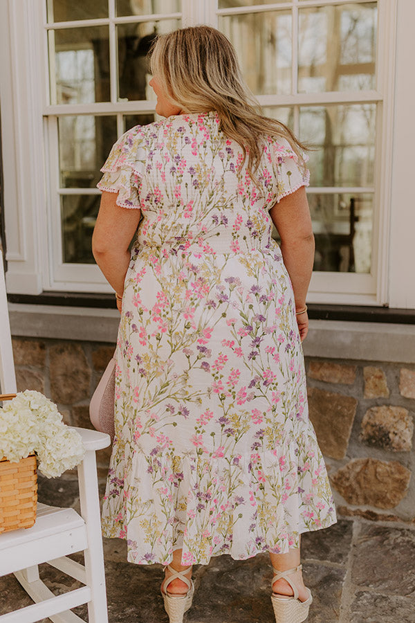 Wisteria Lane Floral Midi Dress Curves